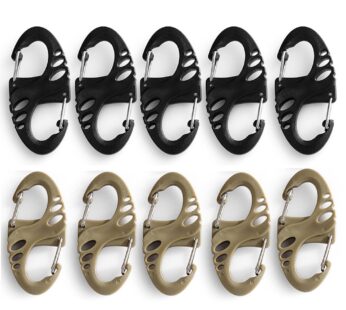 5PC Portable Mini S-Type Carabiner Climbing Safety Hook Dual Buckle Plastic Steel Sport Outdoor Multifunction Accessories