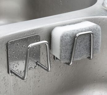 Kitchen Organizer Sponge Holder Soap Drying Rack Self Adhesive Sink Drain Racks Stainless Steel Sink Wall Storage Racks Hooks