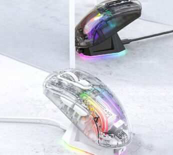 Wireless Portable Mouse Bluetooth-Compatible 5.0/2.4G/USB-C 3 Modes Electronic Competition Mice Transparent for ESports Office